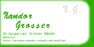 nandor grosser business card